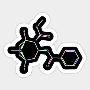 Cocaine Kawaii Pastel Rainbow Molecule Sticker